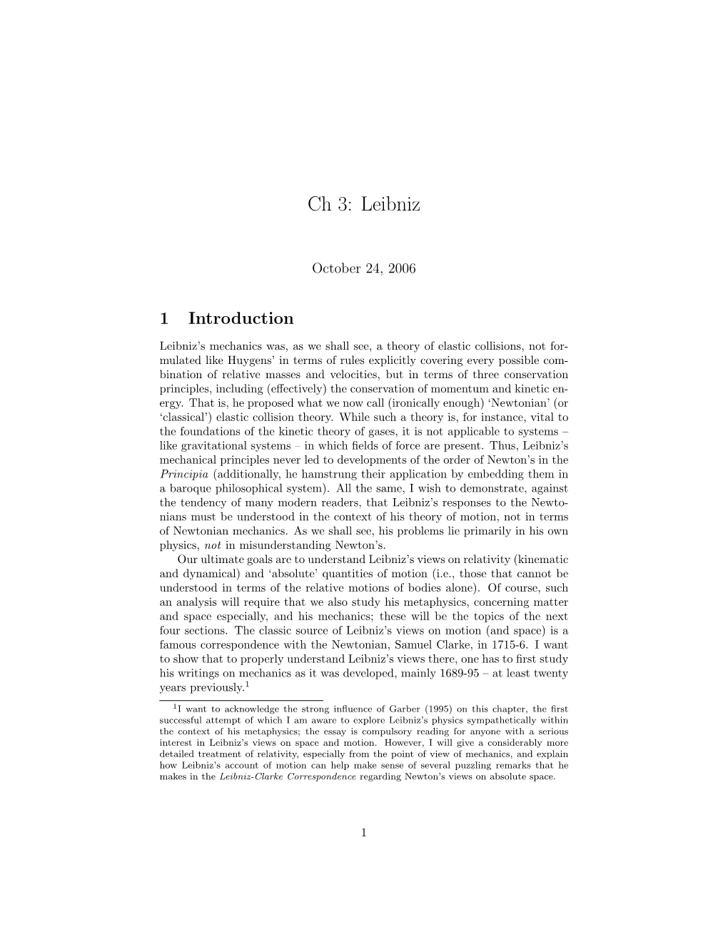 Ch 3: Leibniz