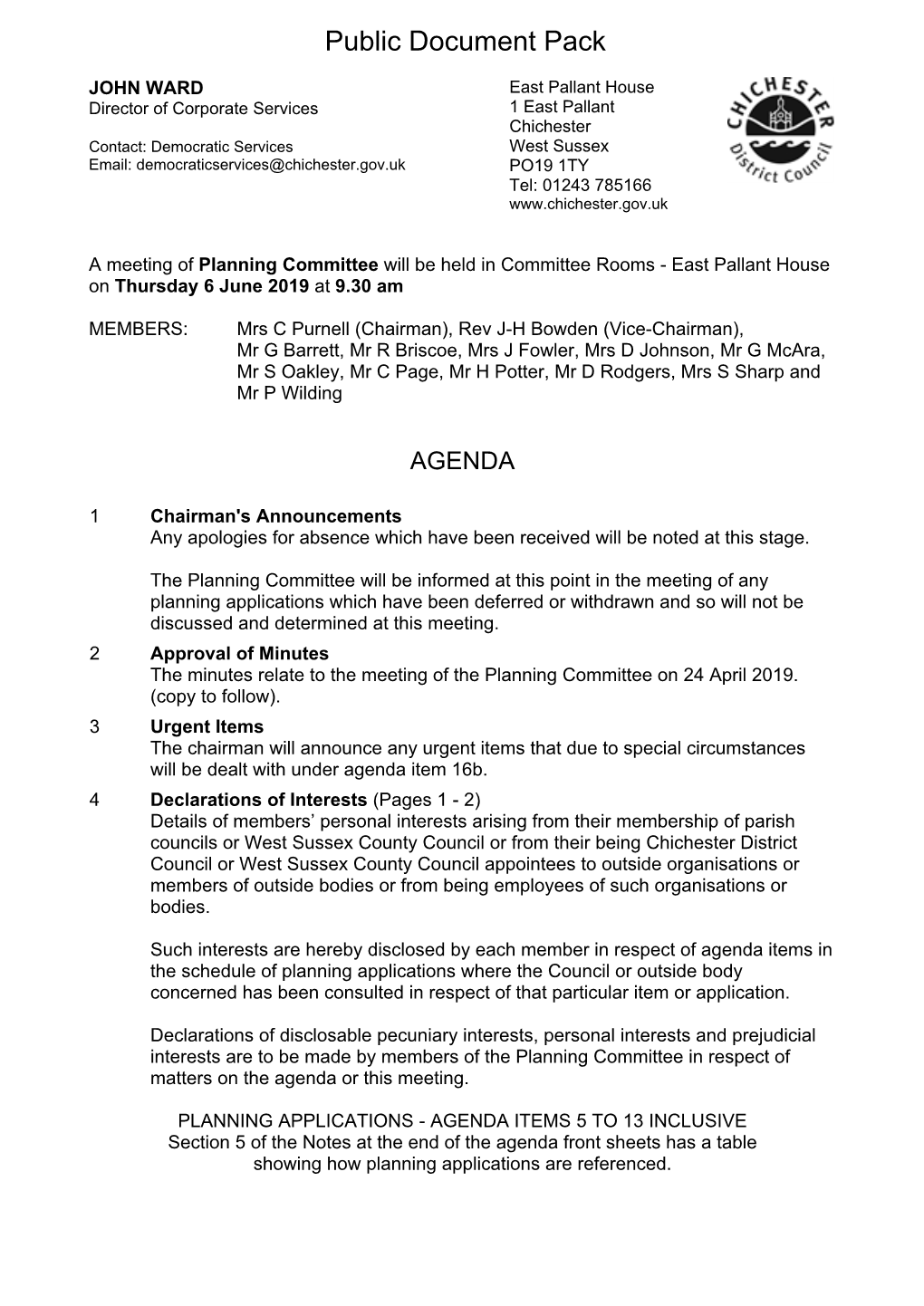 (Public Pack)Agenda Document for Planning Committee, 06/06/2019