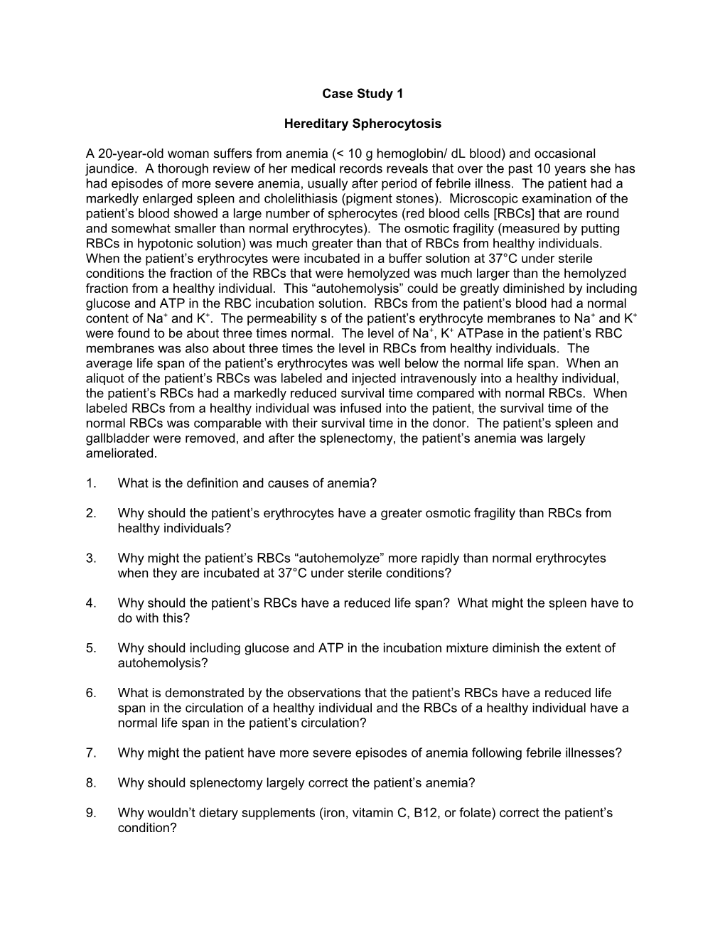 Hereditary Spherocytosis