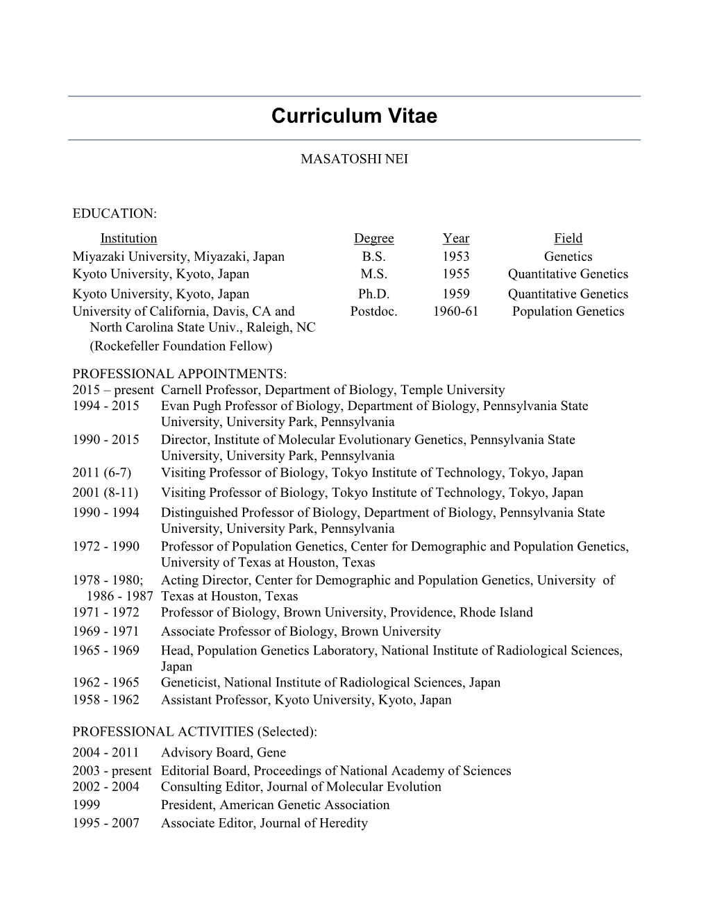 Curriculum Vitae