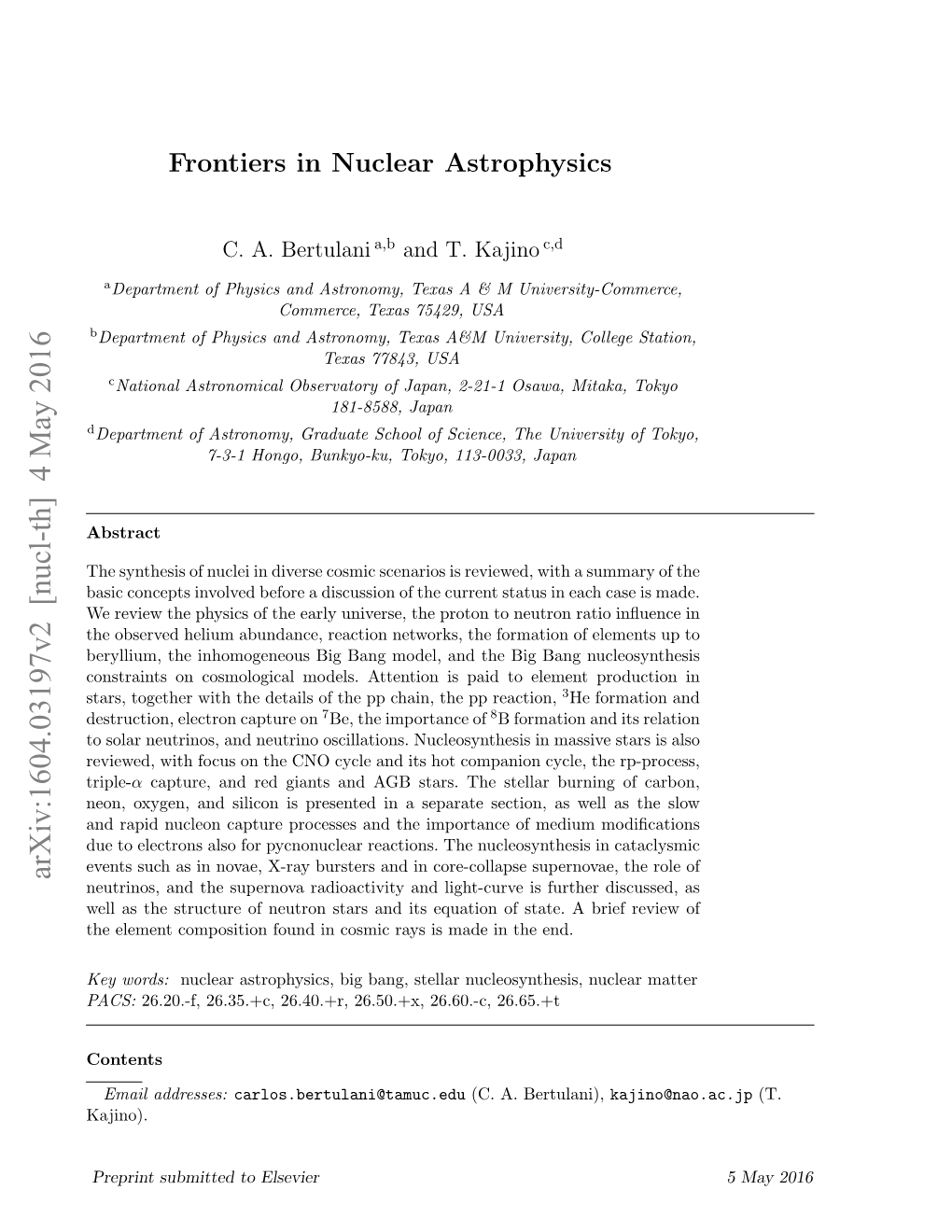 Arxiv:1604.03197V2 [Nucl-Th] 4 May 2016