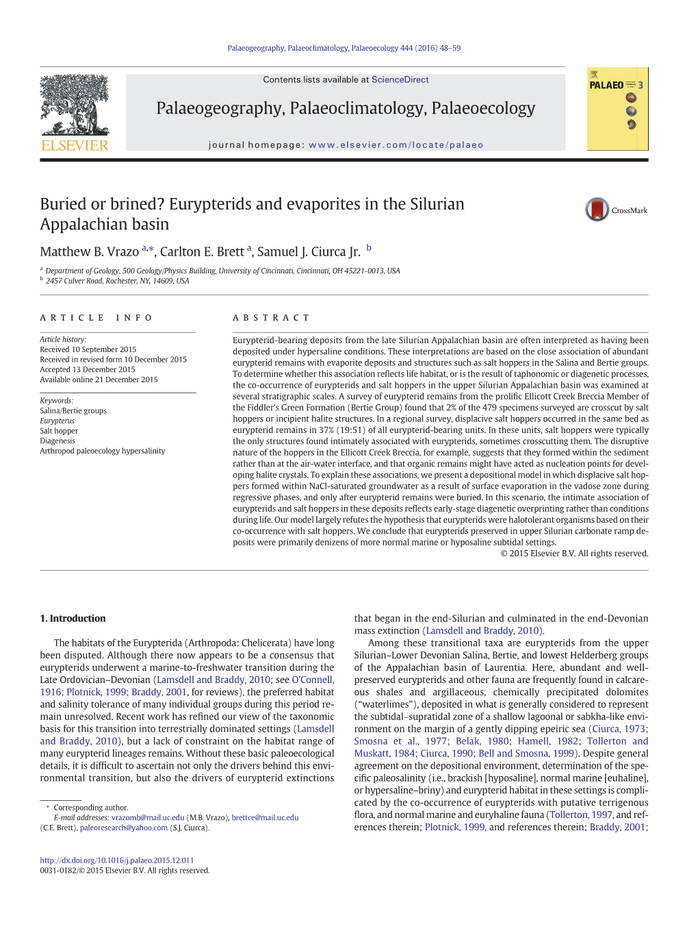 Buried Or Brined? Eurypterids and Evaporites in the Silurian Appalachian Basin