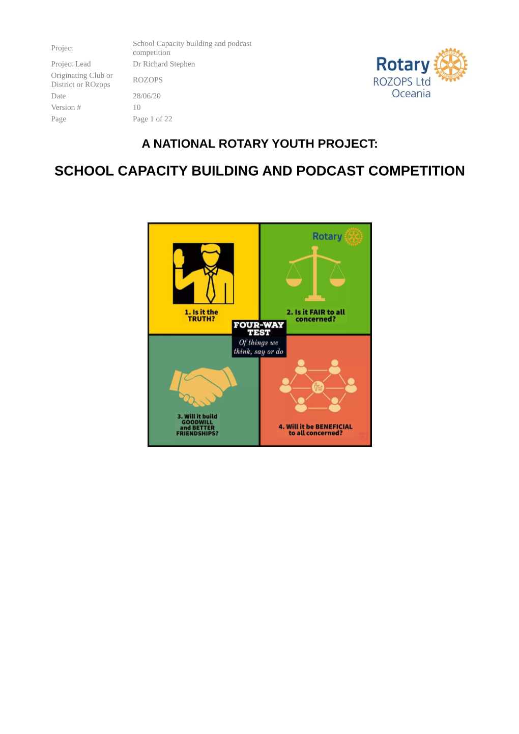 SCHOOL CAPACITY BUILDING and PODCAST COMPETITION School Capacity Building and Podcast Project Competition Page Page 2 of 22