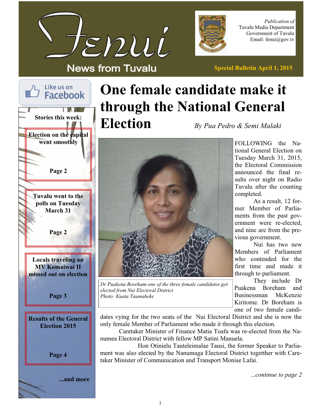 One Female Candidate Make It Through the National General Election
