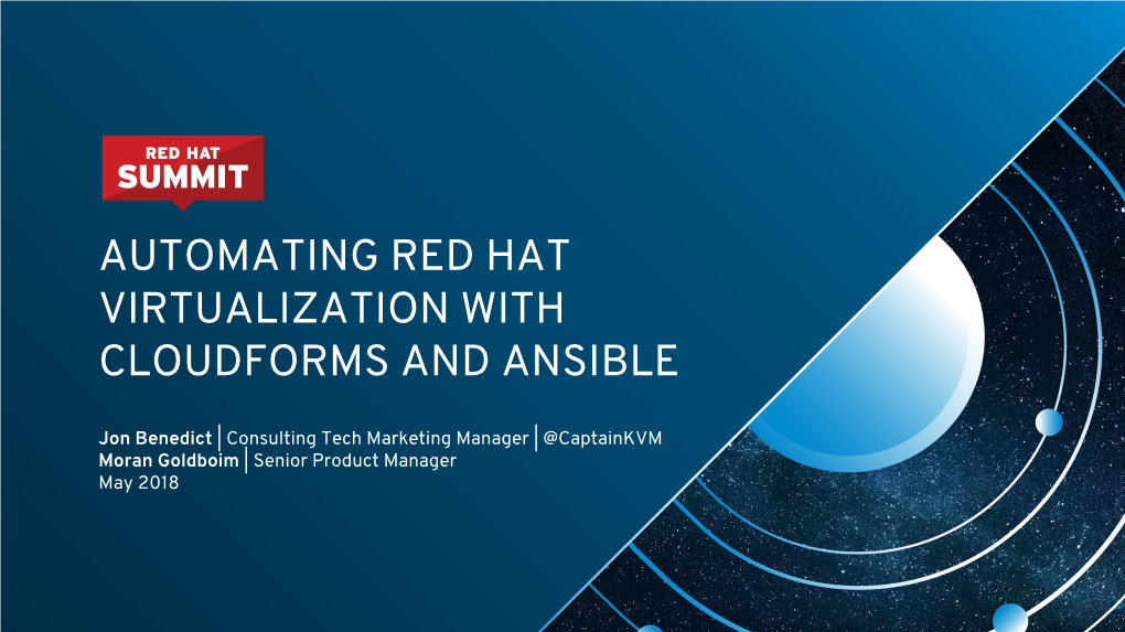 Automating Red Hat Virtualization with Cloudforms and Ansible