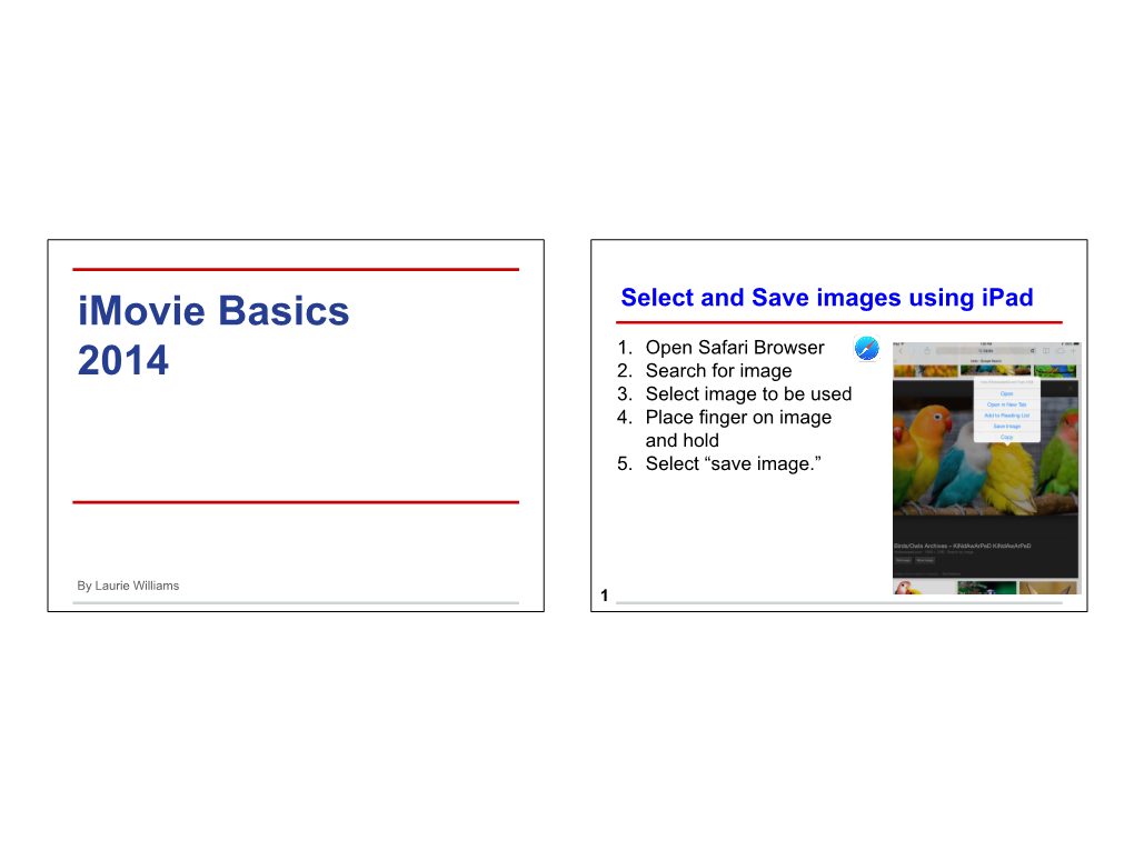 Imovie Basics 2014