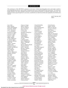 Reviewers Who Completed a Review During 2001