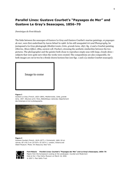 Parallel Lines: Gustave Courbet's “Paysages De Mer” and Gustave Le