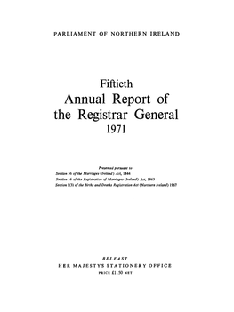 Annual Report of the Registrar General 1971