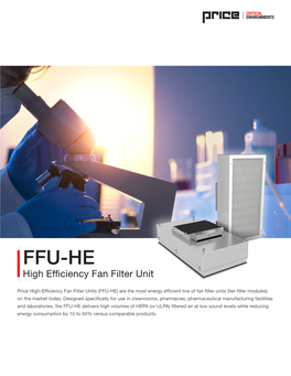 FFU-HE High Efficiency Fan Filter Unit