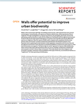 Walls Offer Potential to Improve Urban Biodiversity