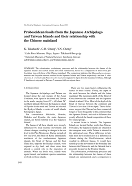 Proboscidean Fossils from the Japanese Archipelago and Taiwan Islands and Their Relationship with the Chinese Mainland
