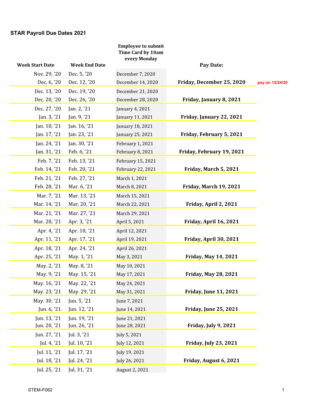 2021 STAR Payroll Dates.Xlsx