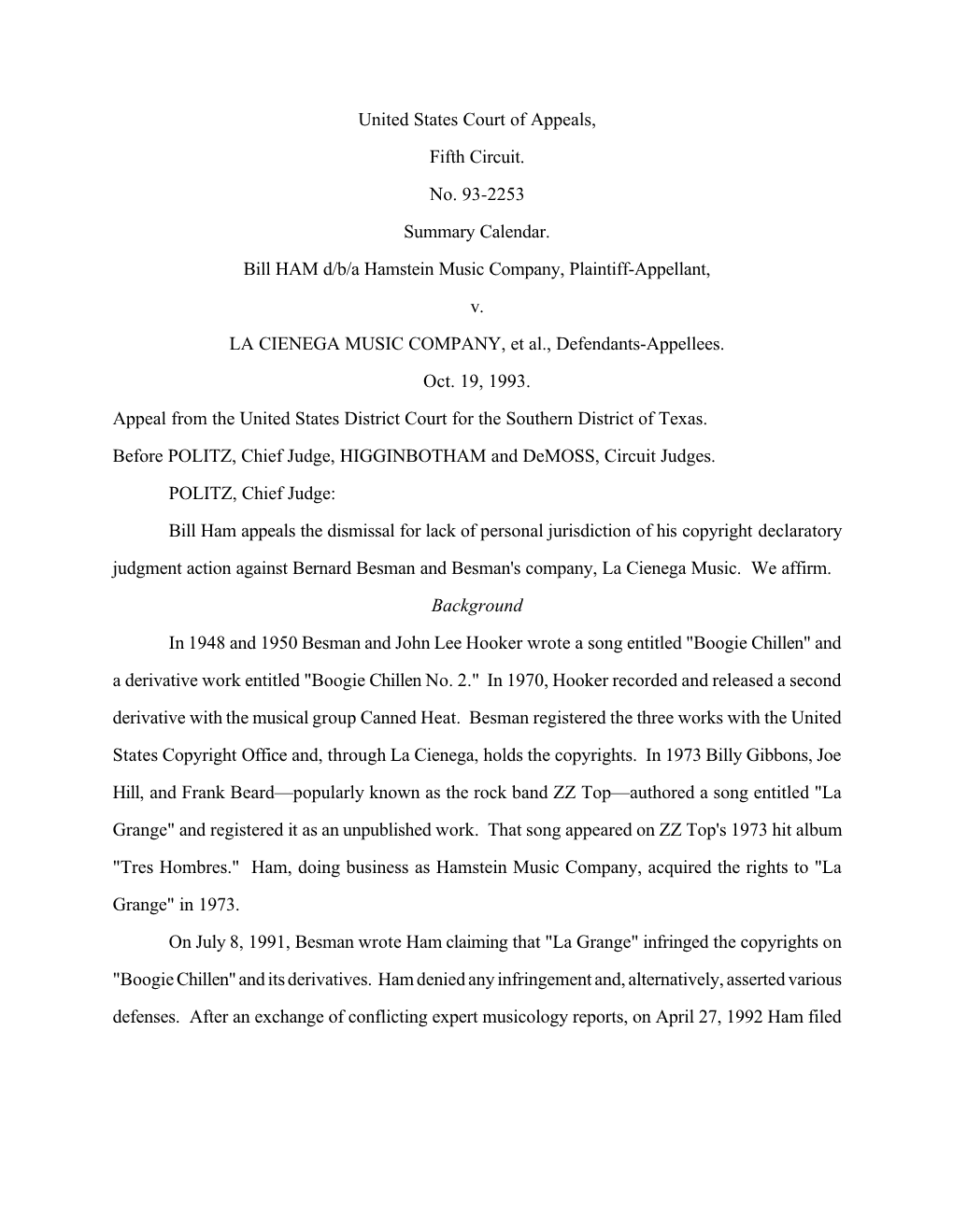 United States Court of Appeals, Fifth Circuit. No. 93-2253 Summary Calendar