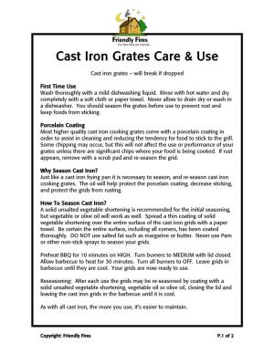 Cast Iron Grates Care &