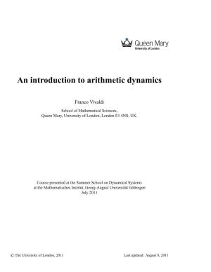 An Introduction to Arithmetic Dynamics
