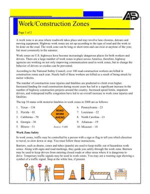 Work/Construction Zones