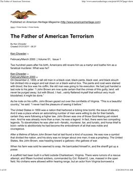 The Father of American Terrorism