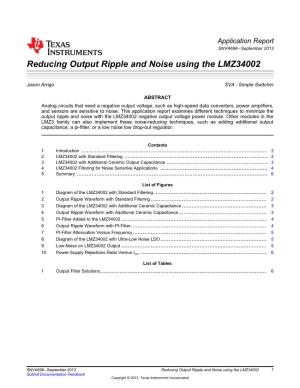 Reducing Output Ripple and Noise Using the LMZ34002