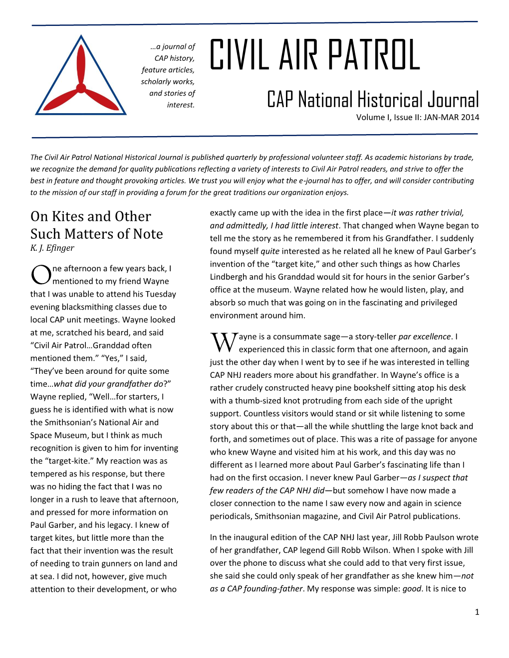 CIVIL AIR PATROL Scholarly Works, and Stories of Interest