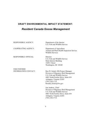 Resident Canada Goose Management