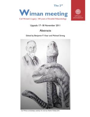 Wiman Meeting Carl Wiman's Legacy: 100 Years of Swedish Palaeontology