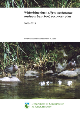 Whio/Blue Duck Recovery Plan 2009-2019