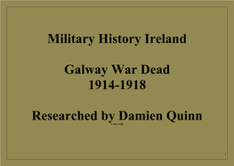 Military History Ireland Galway War Dead 1914-1918 Researched By