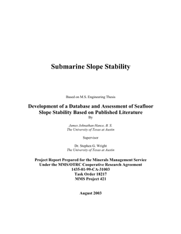 Submarine Slope Stability