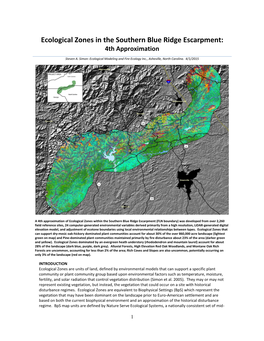 Ecological Zones in the Southern Blue Ridge Escarpment: 4Th Approximation