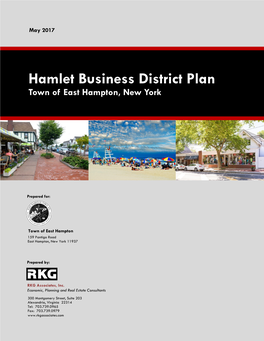 Hamlet Business District Plan Town of East Hampton, New York