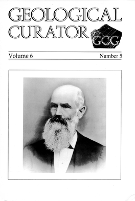 Volume 6 Number 5 GEOLOGICAL CURATORS' GROUP