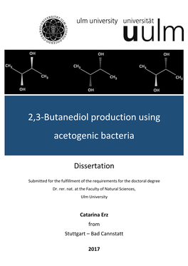 2,3-Butanediol Production Using Acetogenic Bacteria