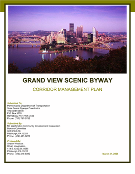 Grand View Scenic Byway Corridor Management Plan Page 1