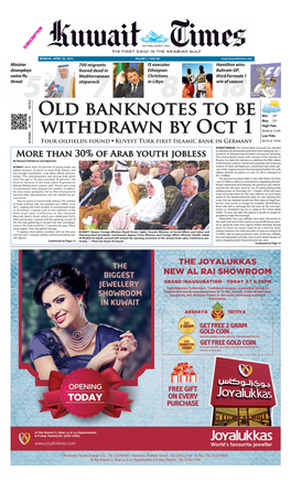 Old Banknotes to Be Withdrawn by Oct 1 Addition of Establishing a Fund to Support Small Busi- Efits to All Parties