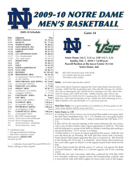 2009-10 Notre Dame Men's Basketball Notre Dame Combined Team Statistics (As of Feb 04, 2010) All Games