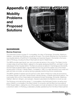 Northwest Corridor: Mobility Problems and Proposed Solutions