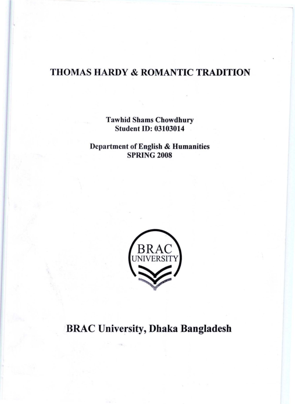 Thomas Hardy & Romantic Tradition.PDF