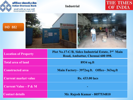 Industrial Location of Property Plot No.17-C/B, Sidco Industrial