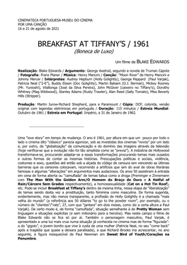 Breakfast at Tiffany's / 1961