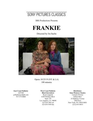FRANKIE Directed by Ira Sachs