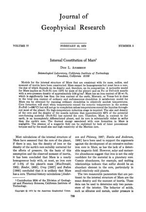 Internal Constitution of Mars