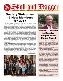 Society Welcomes 43 New Members for 2017