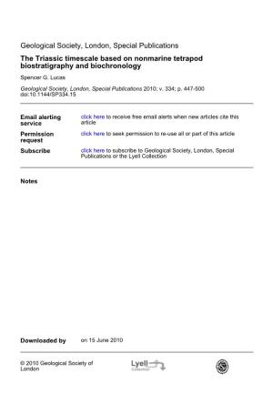 Biostratigraphy and Biochronology the Triassic Timescale Based On