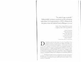 "Se Canta Lo Que Se Pierde." Subjetividad, Escritura Y Memoria En Dos Narrativas Especulares: La Carajiwmedia (S