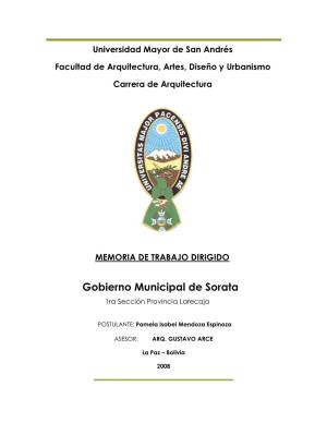 Gobierno Municipal De Sorata 1Ra Sección Provincia Larecaja