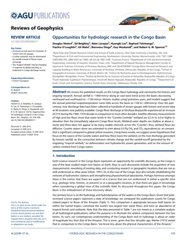 Opportunities for Hydrologic Research in the Congo Basin