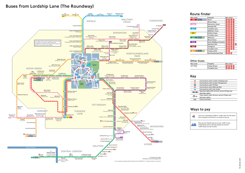 Buses from Lordship Lane (The Roundway)