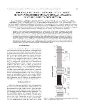Biota and Paleoecology of the Tinajas Locality 269