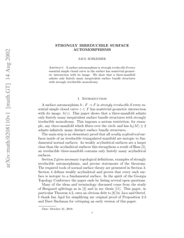 Arxiv:Math/0208110V1 [Math.GT] 14 Aug 2002 Disiﬁieymn Itntsraebnl Structures